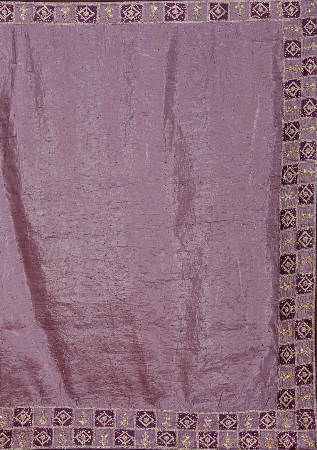 Light Lavender Gotapatti Tissue Saree-Koskii