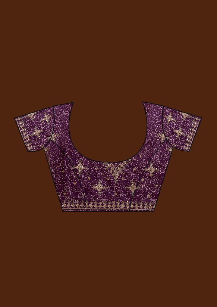 Light Lavender Gotapatti Tissue Saree-Koskii