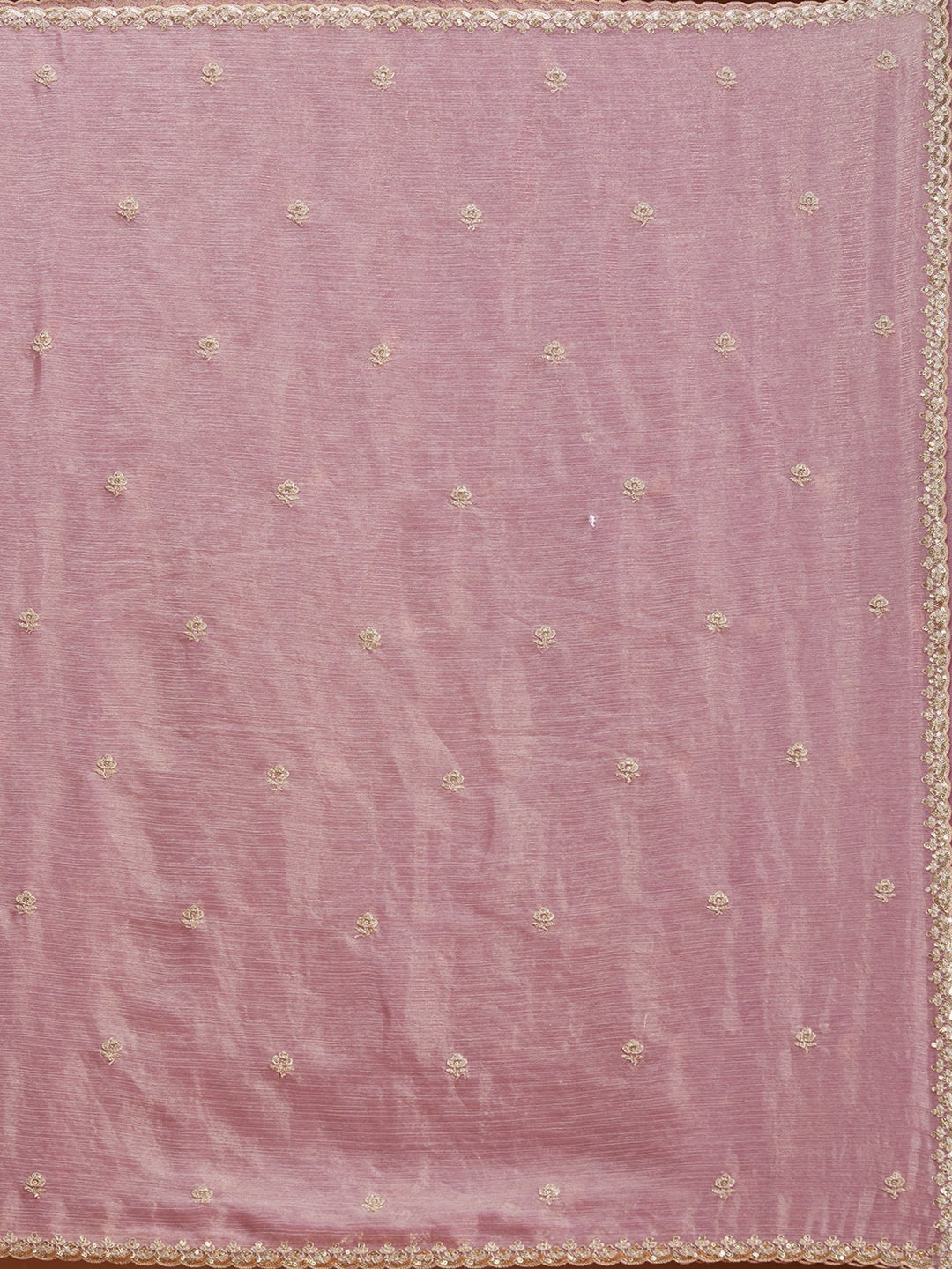 Onion Pink Cording Tissue Saree-Koskii