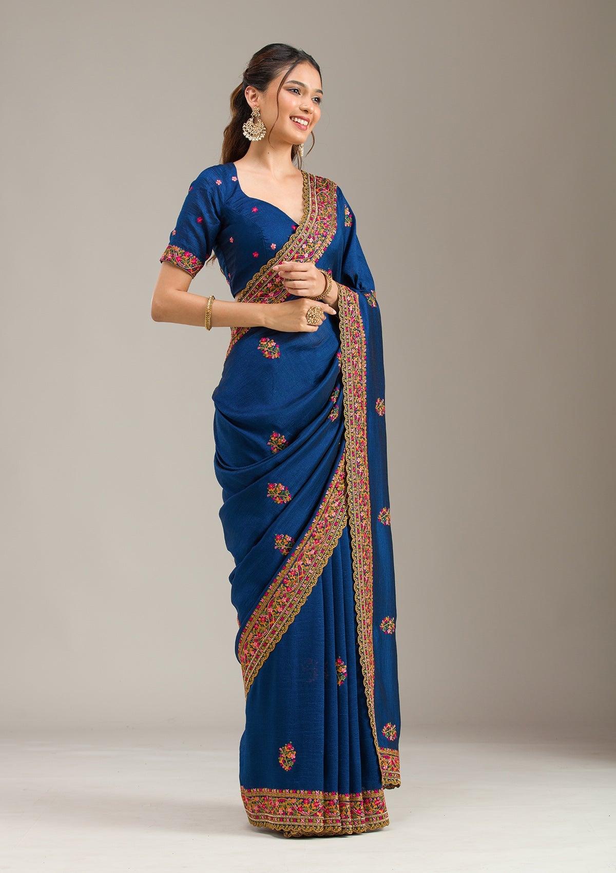 Mustard Zariwork (Gold) Linen Unstitched Salwar Suit-koskii