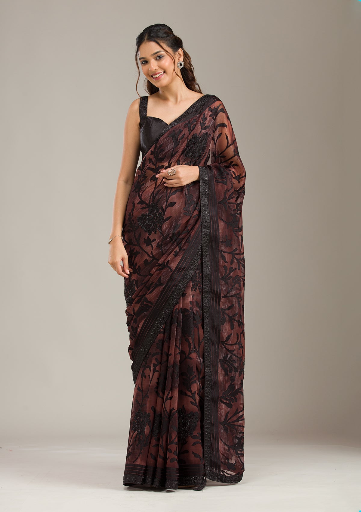 Black Zariwork (Gold) Dola Silk Unstitched Salwar Suit-koskii