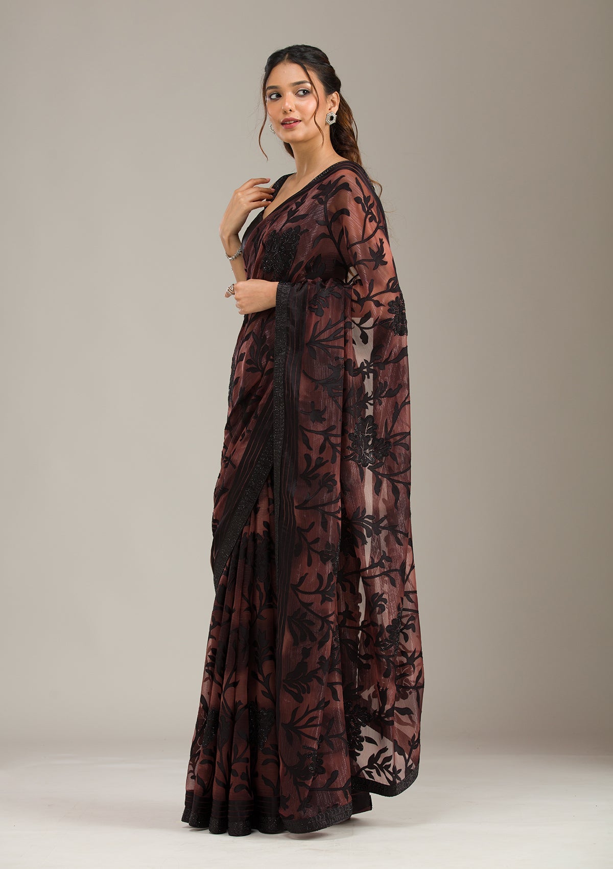 Black Zariwork (Gold) Dola Silk Unstitched Salwar Suit-koskii