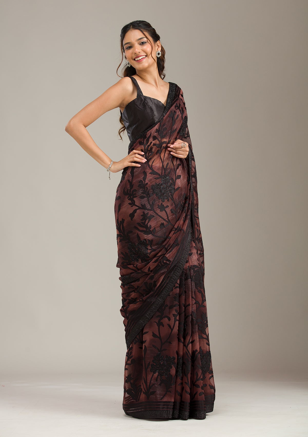 Black Zariwork (Gold) Dola Silk Unstitched Salwar Suit-koskii