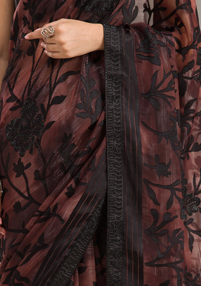 Black Zariwork (Gold) Dola Silk Unstitched Salwar Suit-koskii