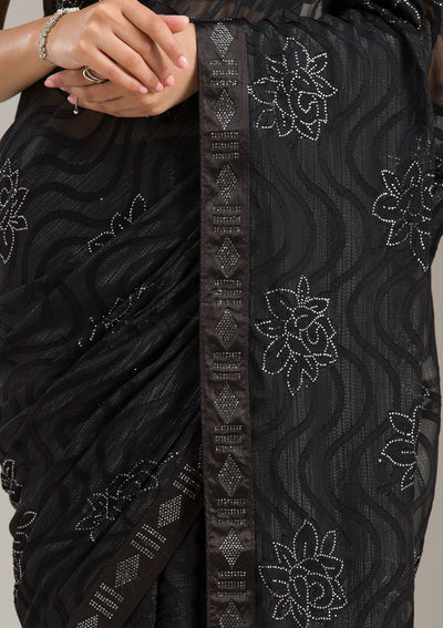 Royal Blue Zariwork (Gold) Banarasi Unstitched Salwar Suit-koskii
