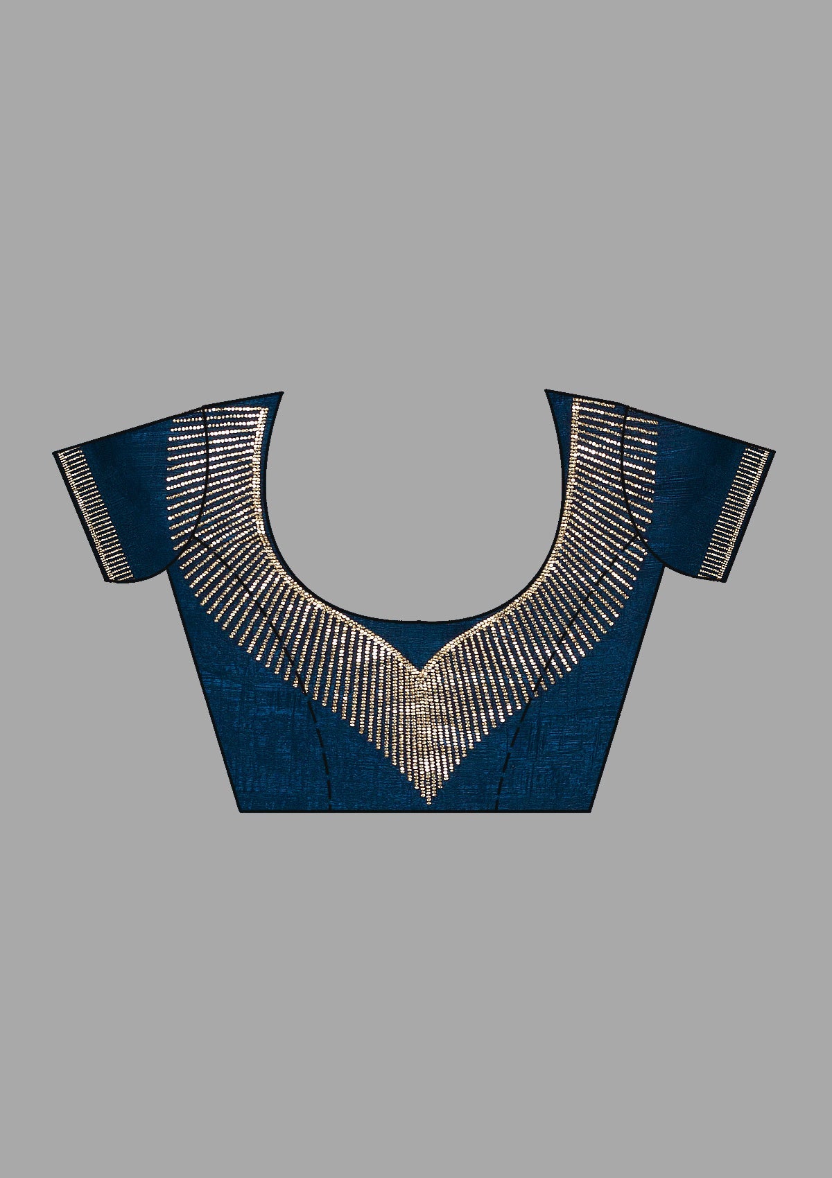 Navy Blue Stonework (Gold) Georgette Saree-Koskii