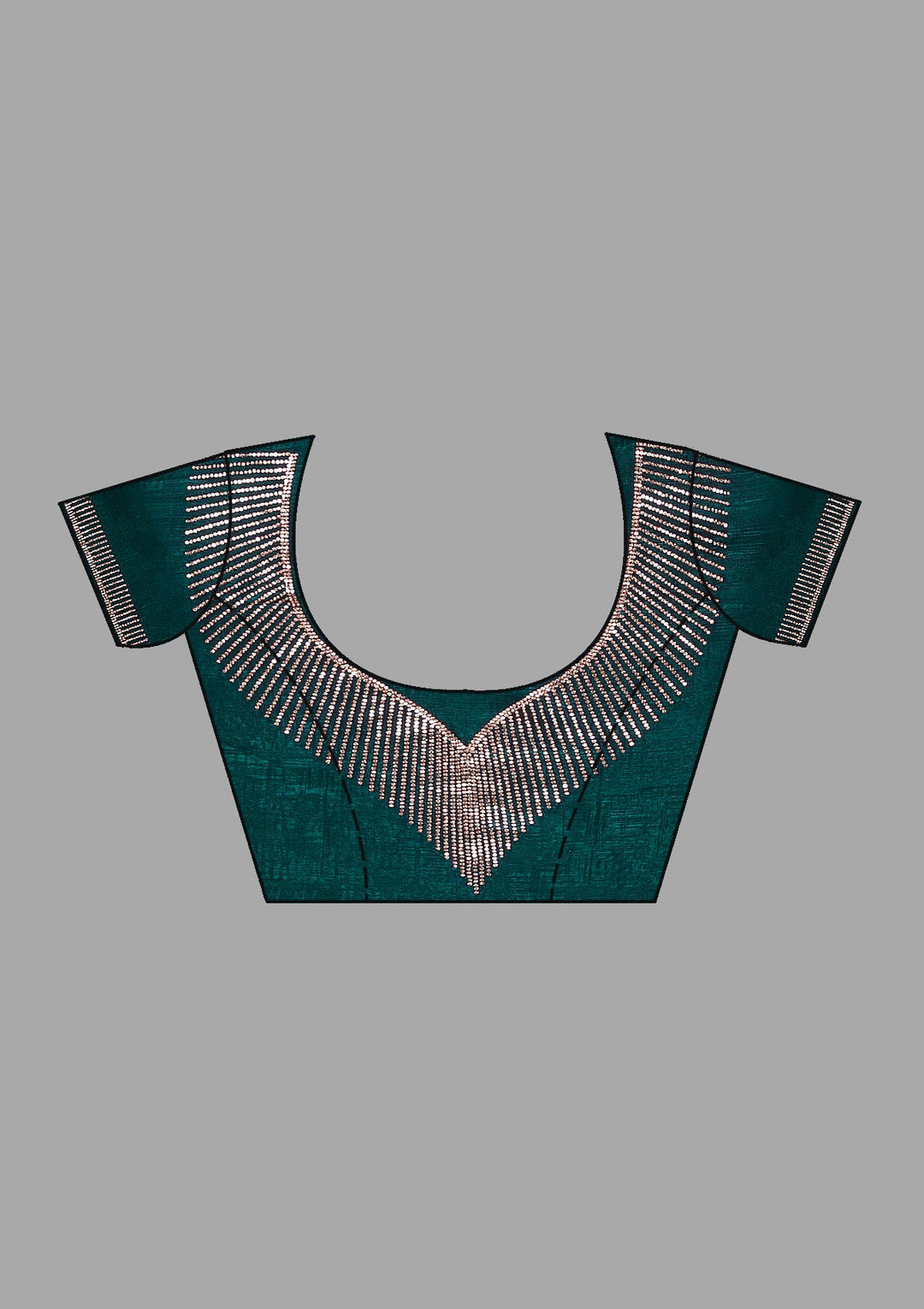 Teal Green Stonework (Gold) Georgette Saree-Koskii