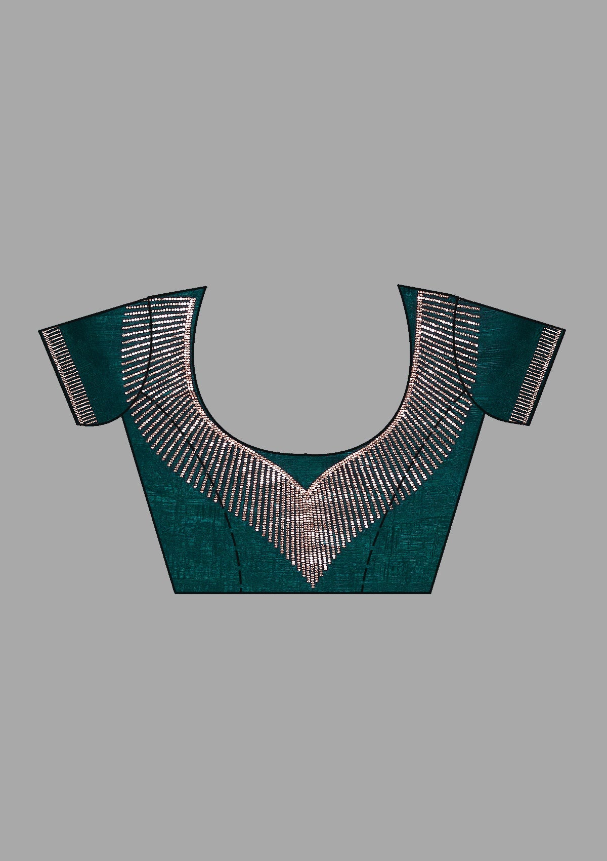 Teal Green Stonework (Gold) Georgette Saree-Koskii