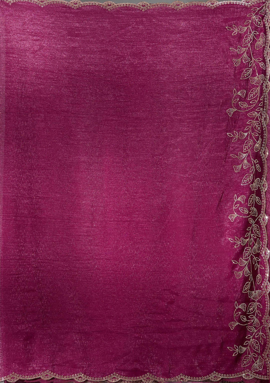 Wine Stonework (Gold) Georgette Saree-Koskii