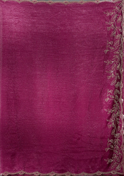 Wine Stonework (Gold) Georgette Saree-Koskii