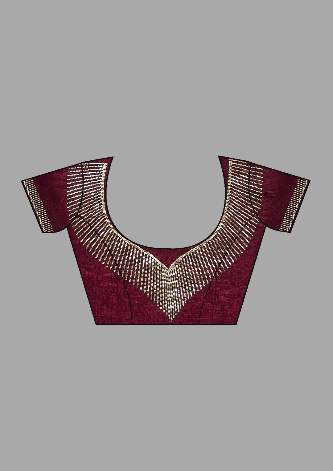 Wine Stonework (Gold) Georgette Saree-Koskii