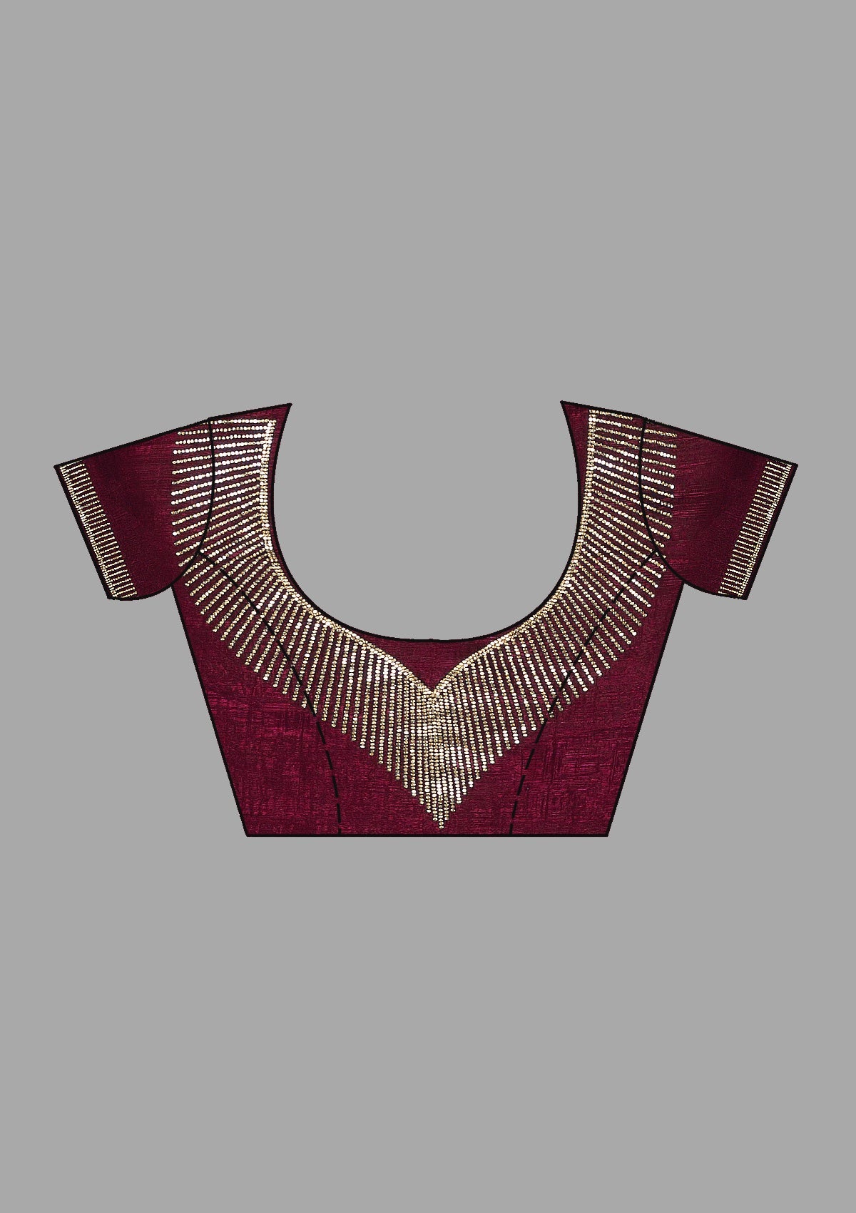Wine Stonework (Gold) Georgette Saree-Koskii