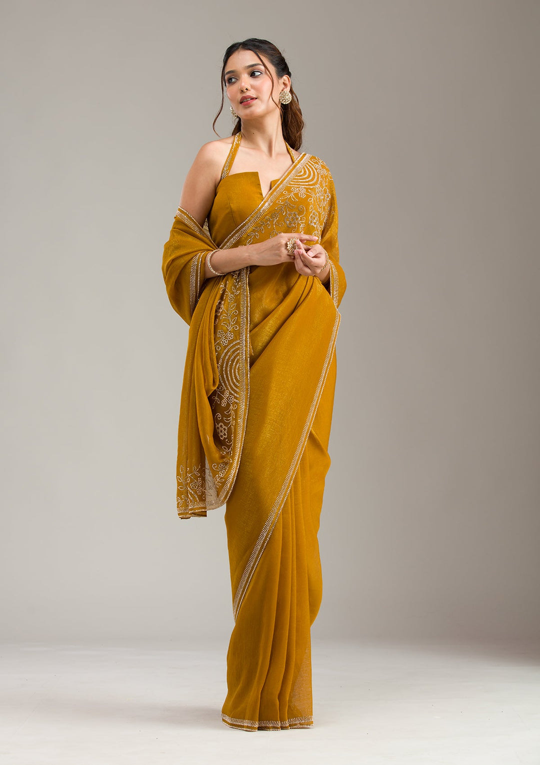 Sea Green Zariwork (Gold) Chinon Readymade Salwar Suit-koskii