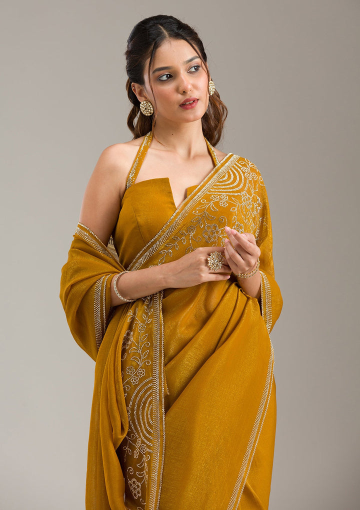 Sea Green Zariwork (Gold) Chinon Readymade Salwar Suit-koskii
