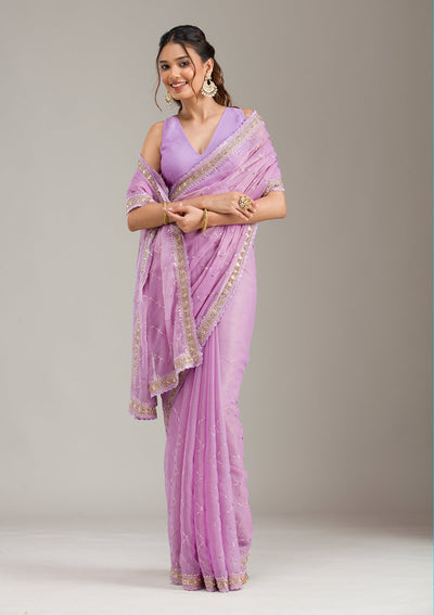 Rani Pink Threadwork BANARASI Unstitched Salwar Suit-koskii