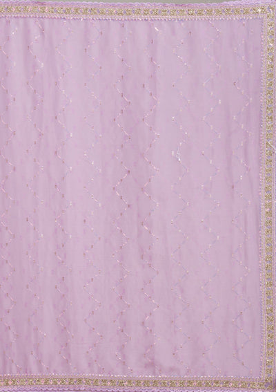 Magenta Pink Zariwork (Gold) Banarasi Unstitched Salwar Suit-koskii