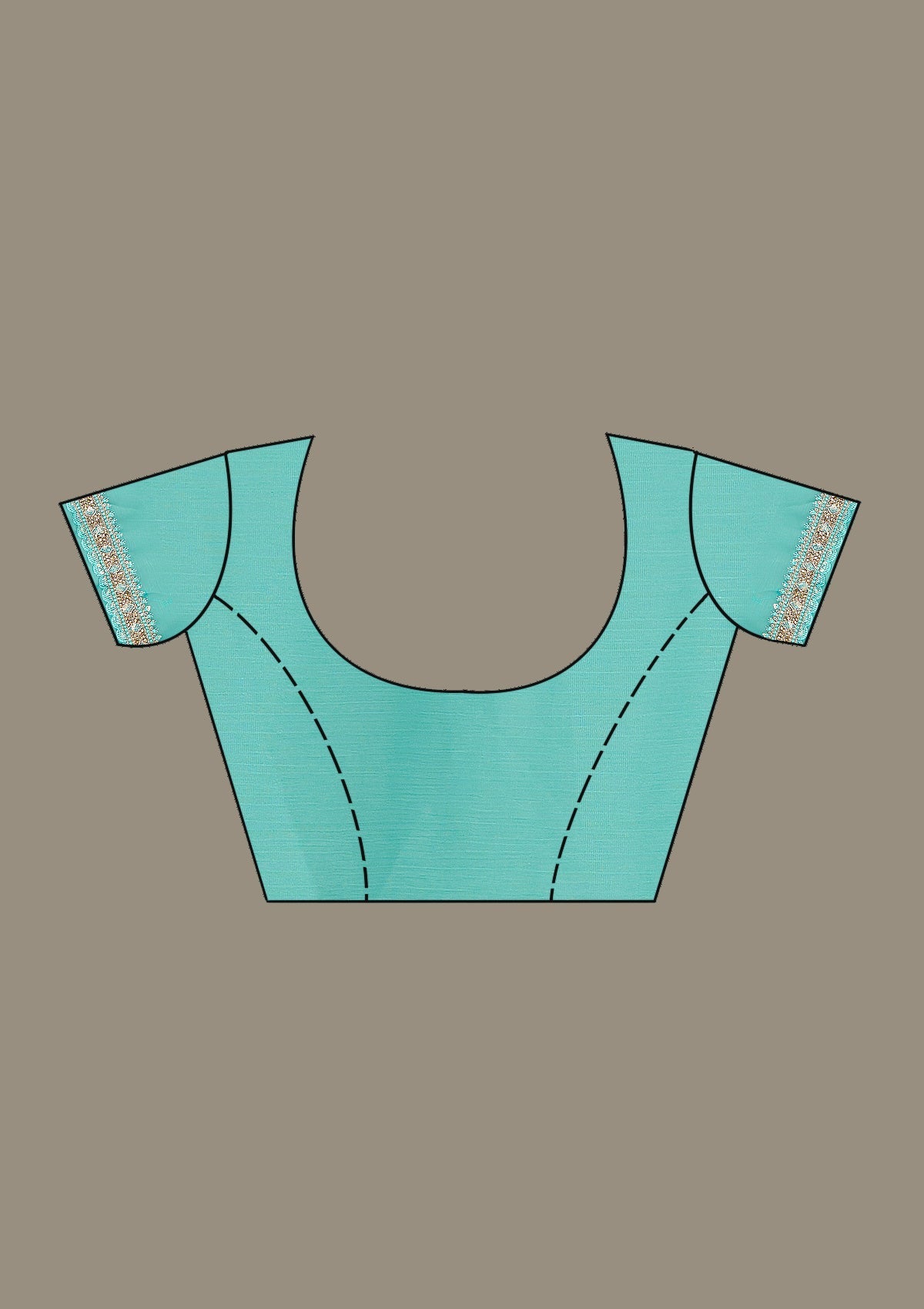 Sea Green Stonework (Gold) Tissue Saree-Koskii