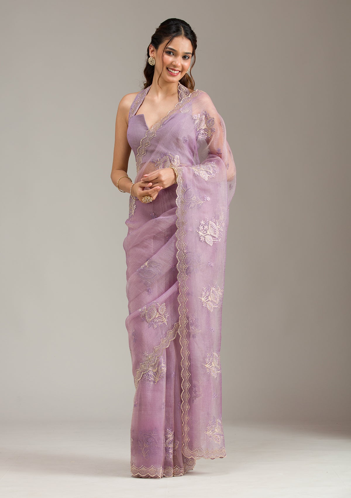Copper Zariwork (Gold) Tissue Readymade Salwar Suit-koskii