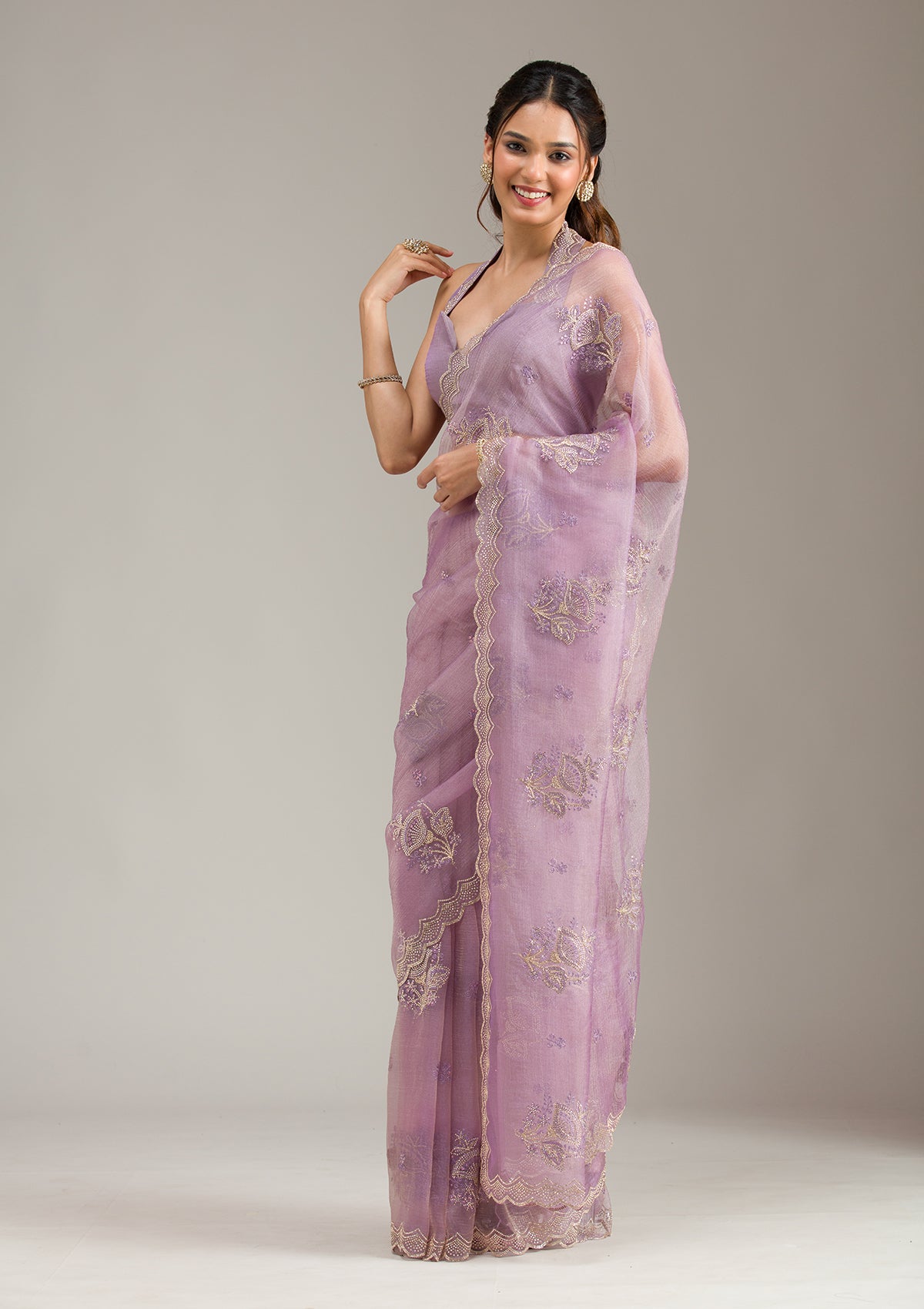 Copper Zariwork (Gold) Tissue Readymade Salwar Suit-koskii