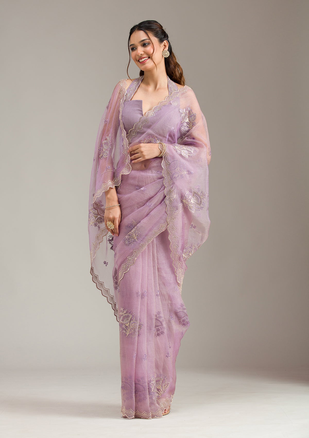 Copper Zariwork (Gold) Tissue Readymade Salwar Suit-koskii