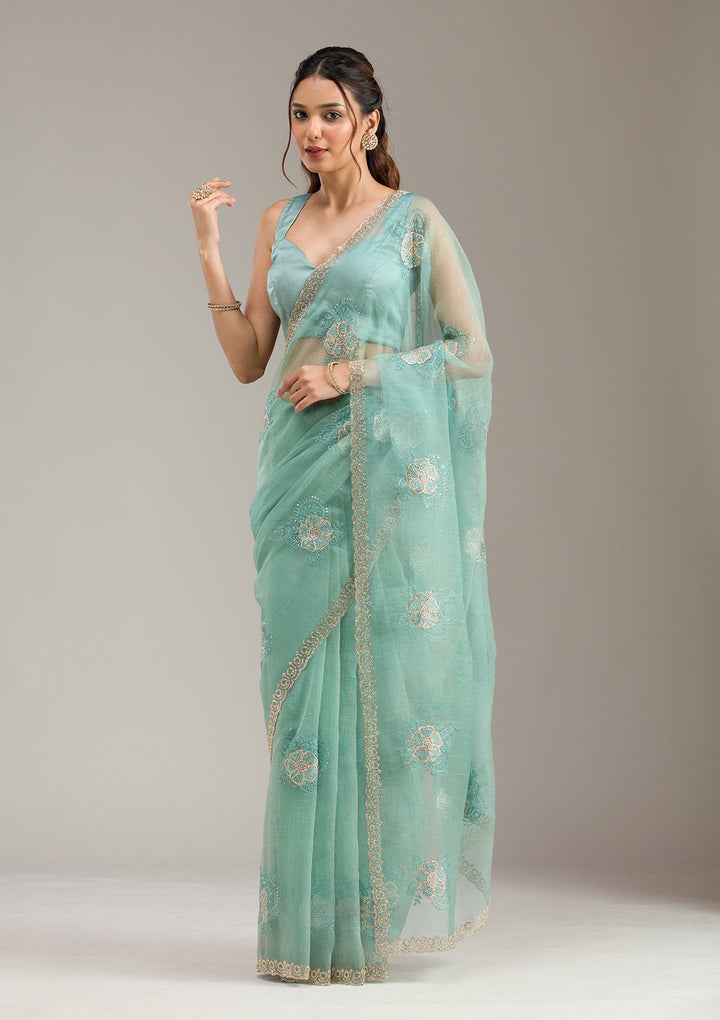 Cream Zariwork Semi Crepe Readymade Lehenga-koskii
