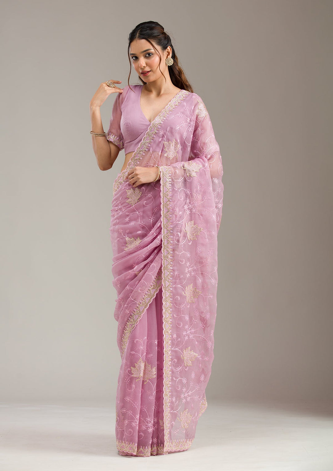 Purple Mirrorwork Soft Raw Silk Readymade Lehenga-koskii
