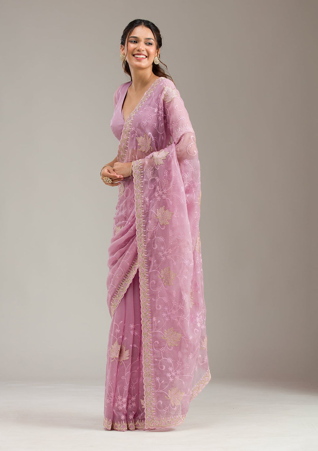 Magenta Pink Mirrorwork Soft Raw Silk Readymade Lehenga-koskii