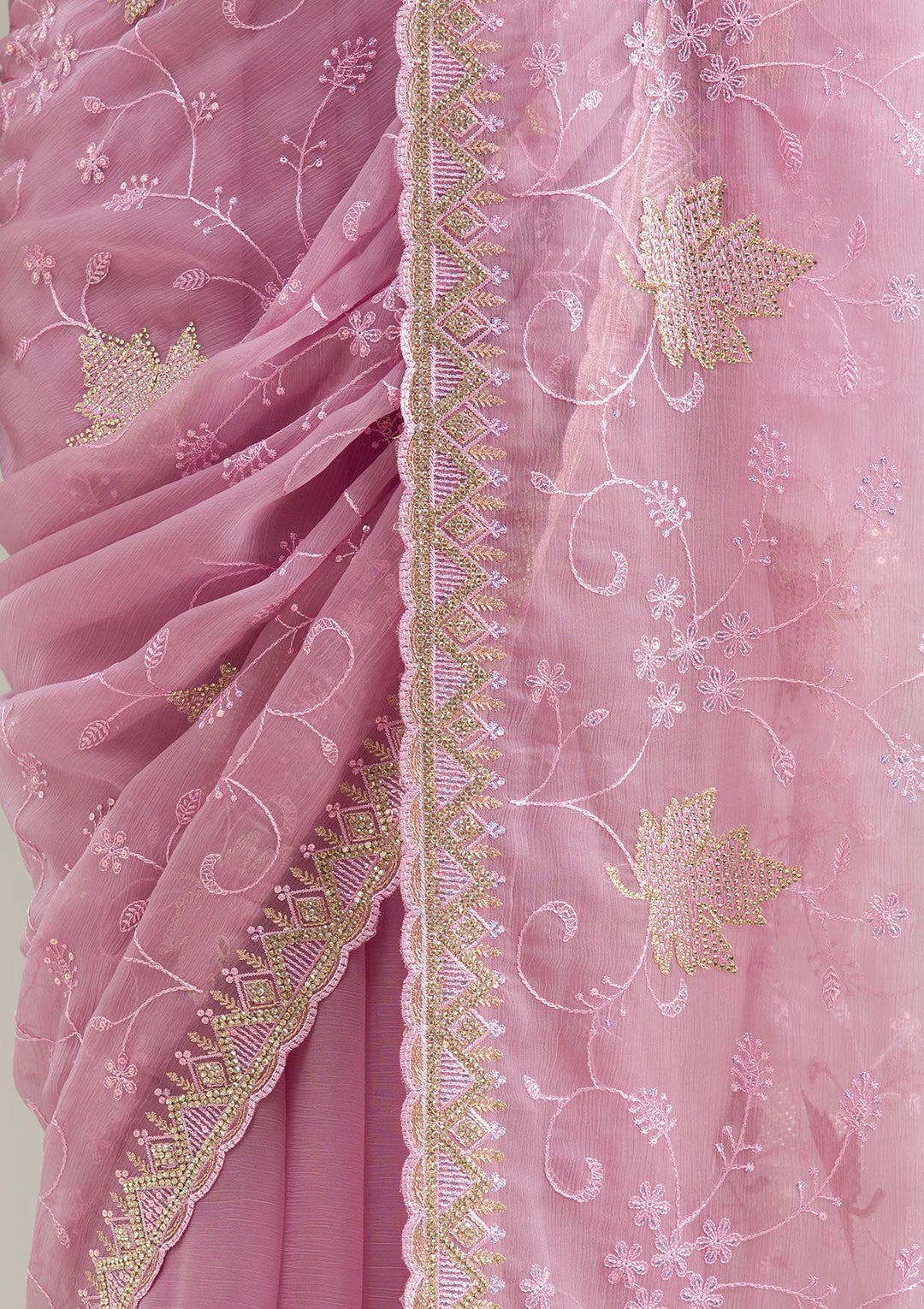 Magenta Pink Mirrorwork Soft Raw Silk Readymade Lehenga-koskii