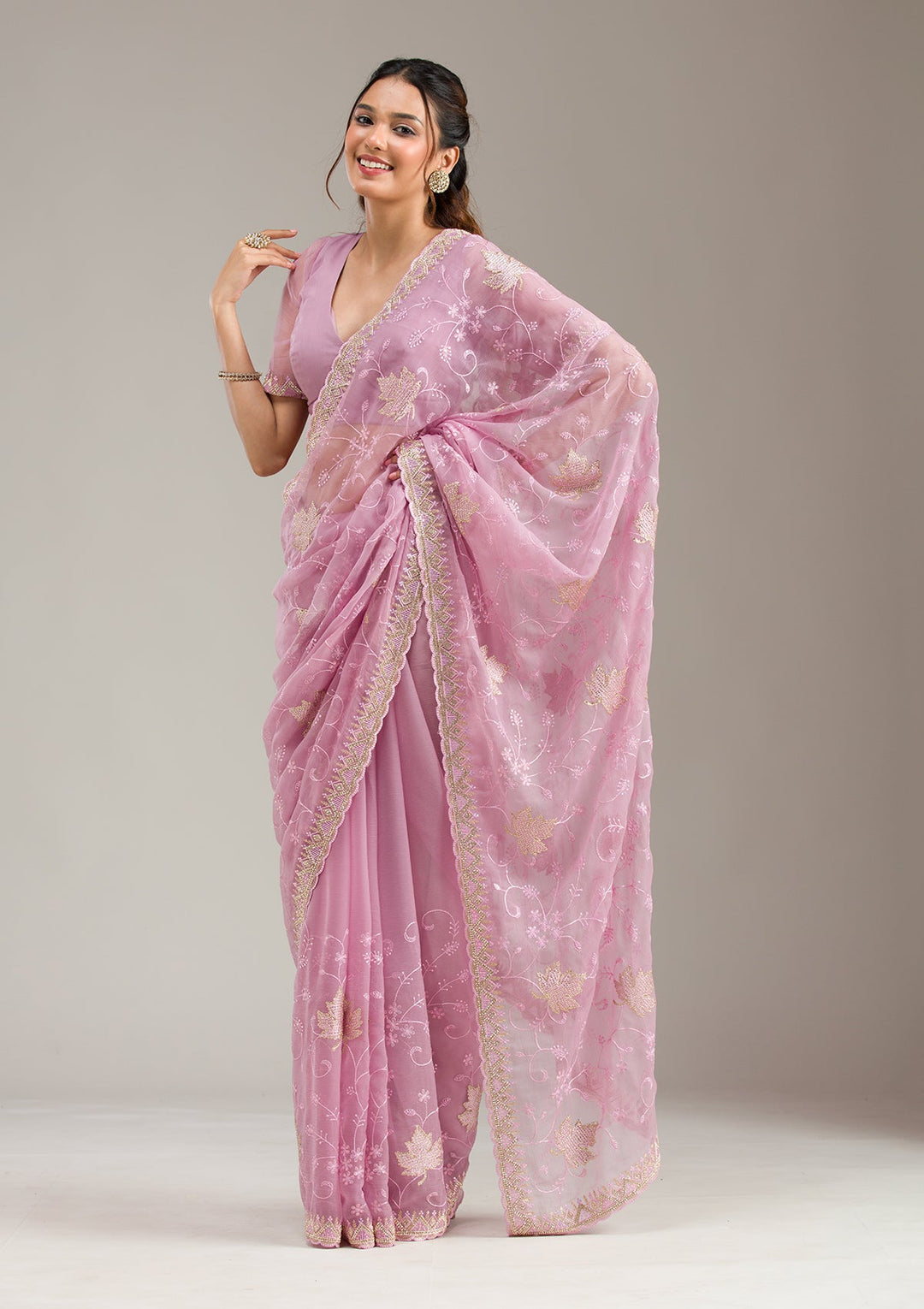 Purple Mirrorwork Soft Raw Silk Readymade Lehenga-koskii