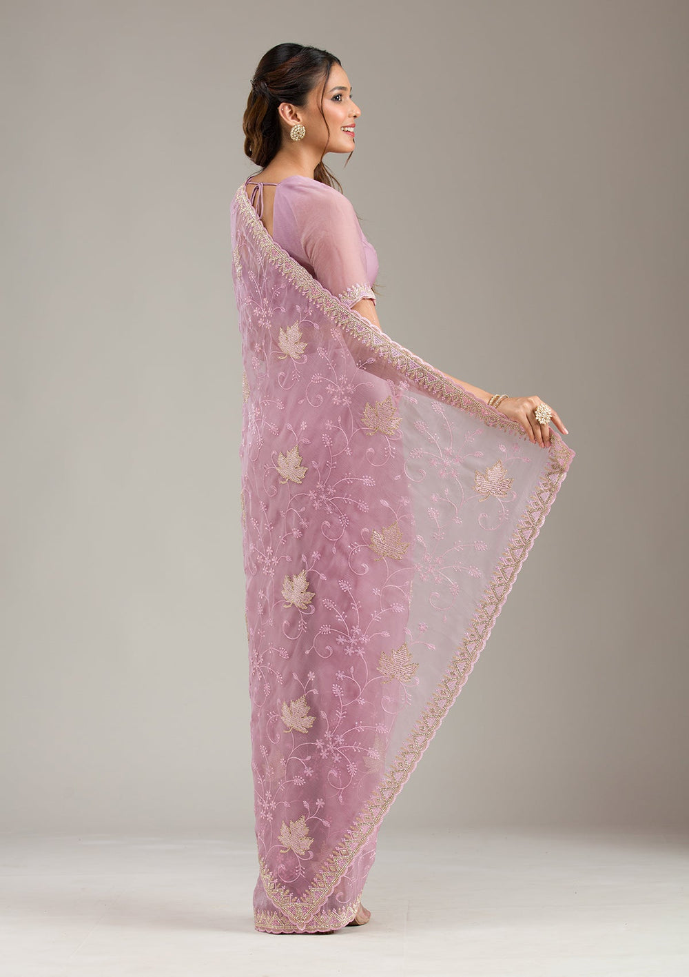 Purple Mirrorwork Soft Raw Silk Readymade Lehenga-koskii