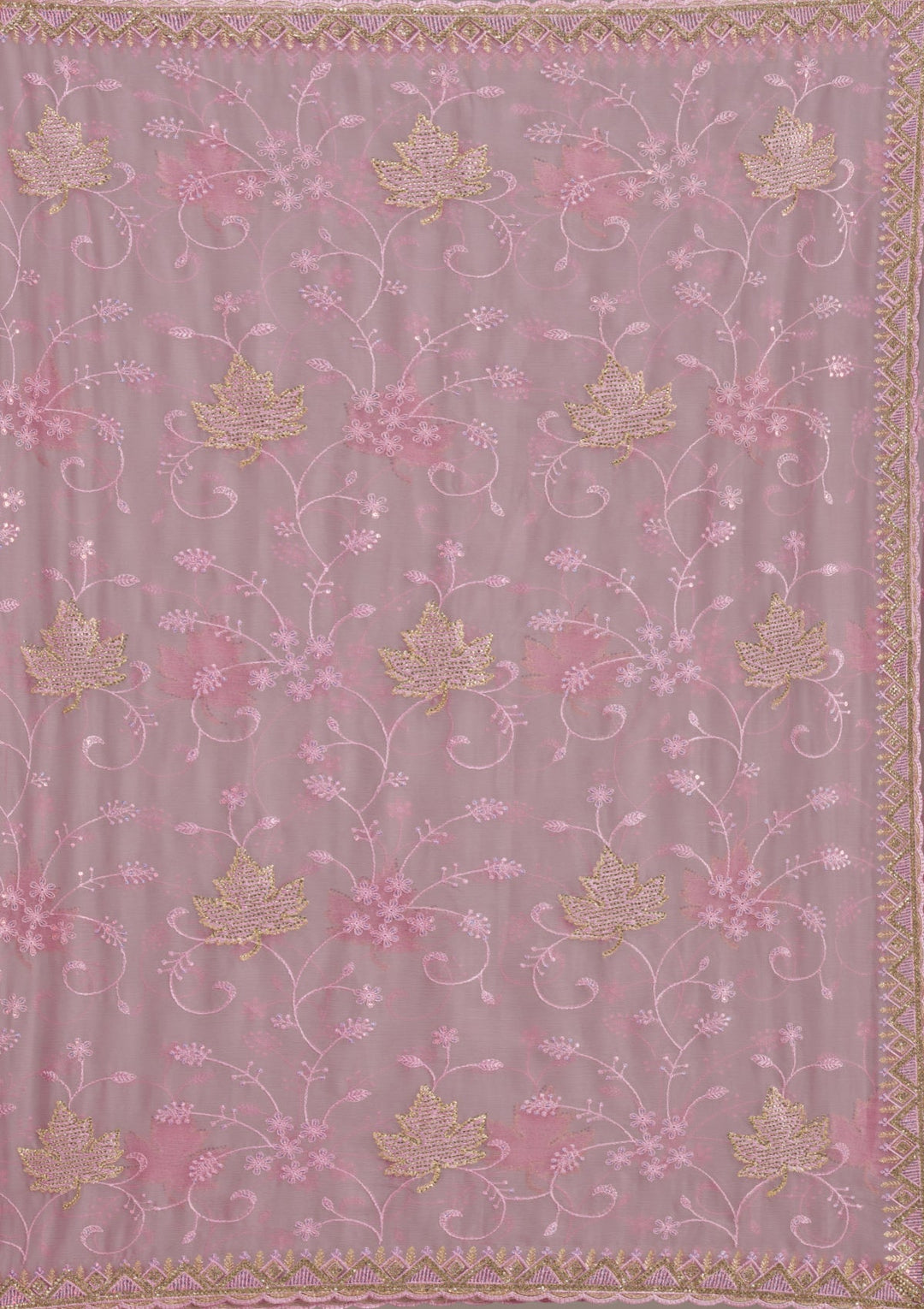 Magenta Pink Mirrorwork Soft Raw Silk Readymade Lehenga-koskii