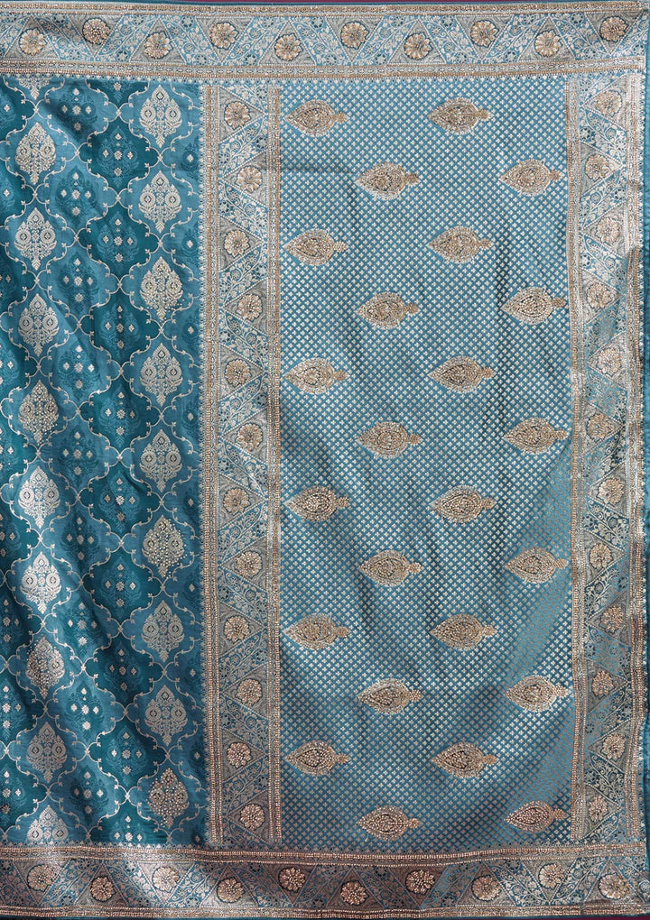 Grey Stonework Silk Saree-Koskii