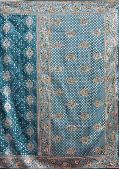 Grey Stonework Silk Saree-Koskii