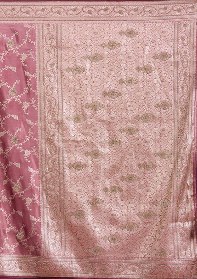 Onion Pink Stonework Silk Silk_Saree-Koskii