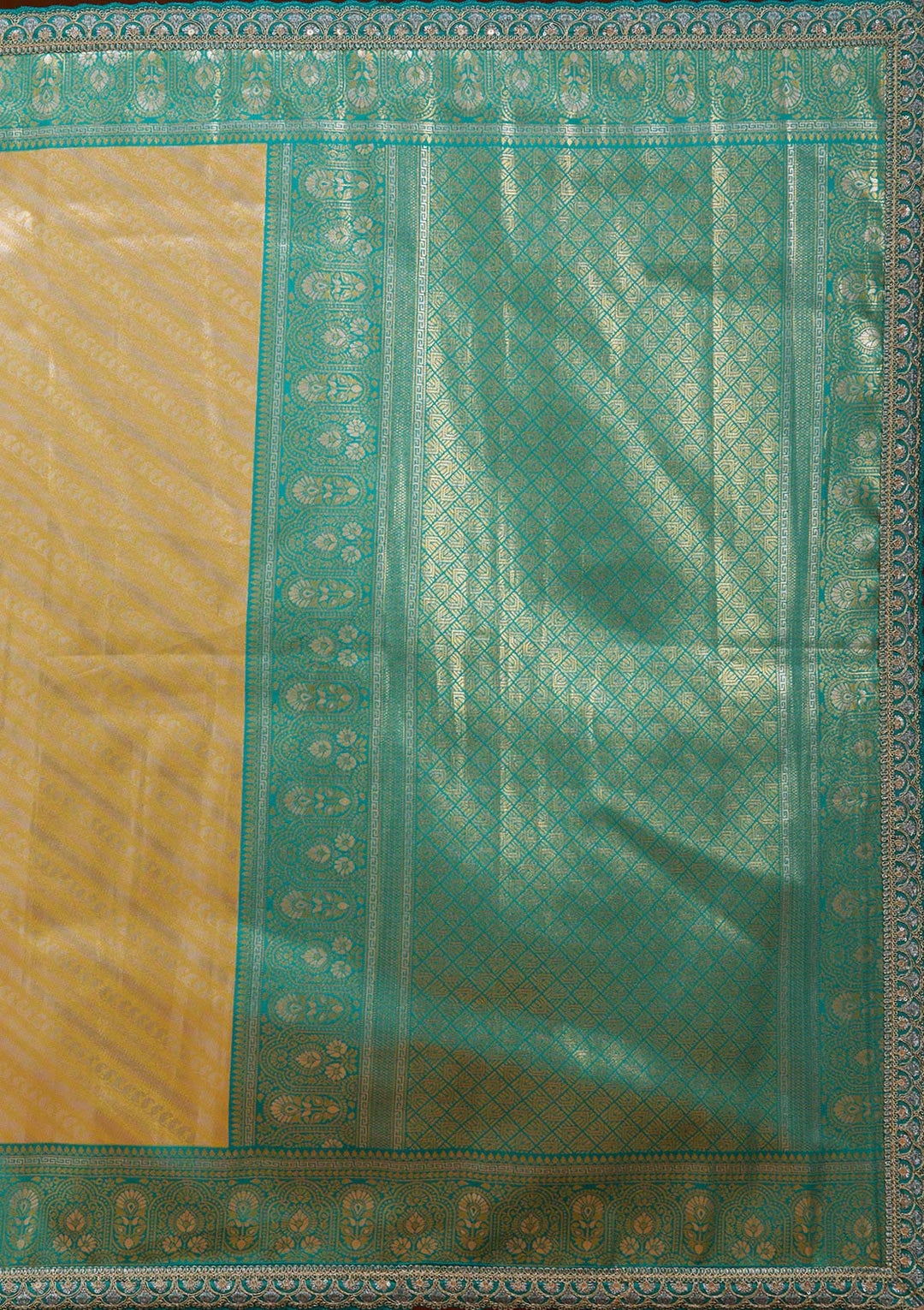 Yellow Cording Silk Silk_Saree-koskii