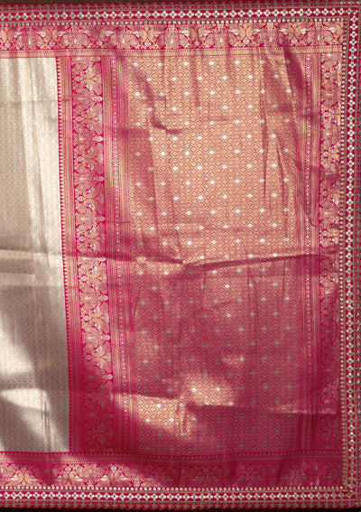 Light Lavender Cording Silk Saree-Koskii