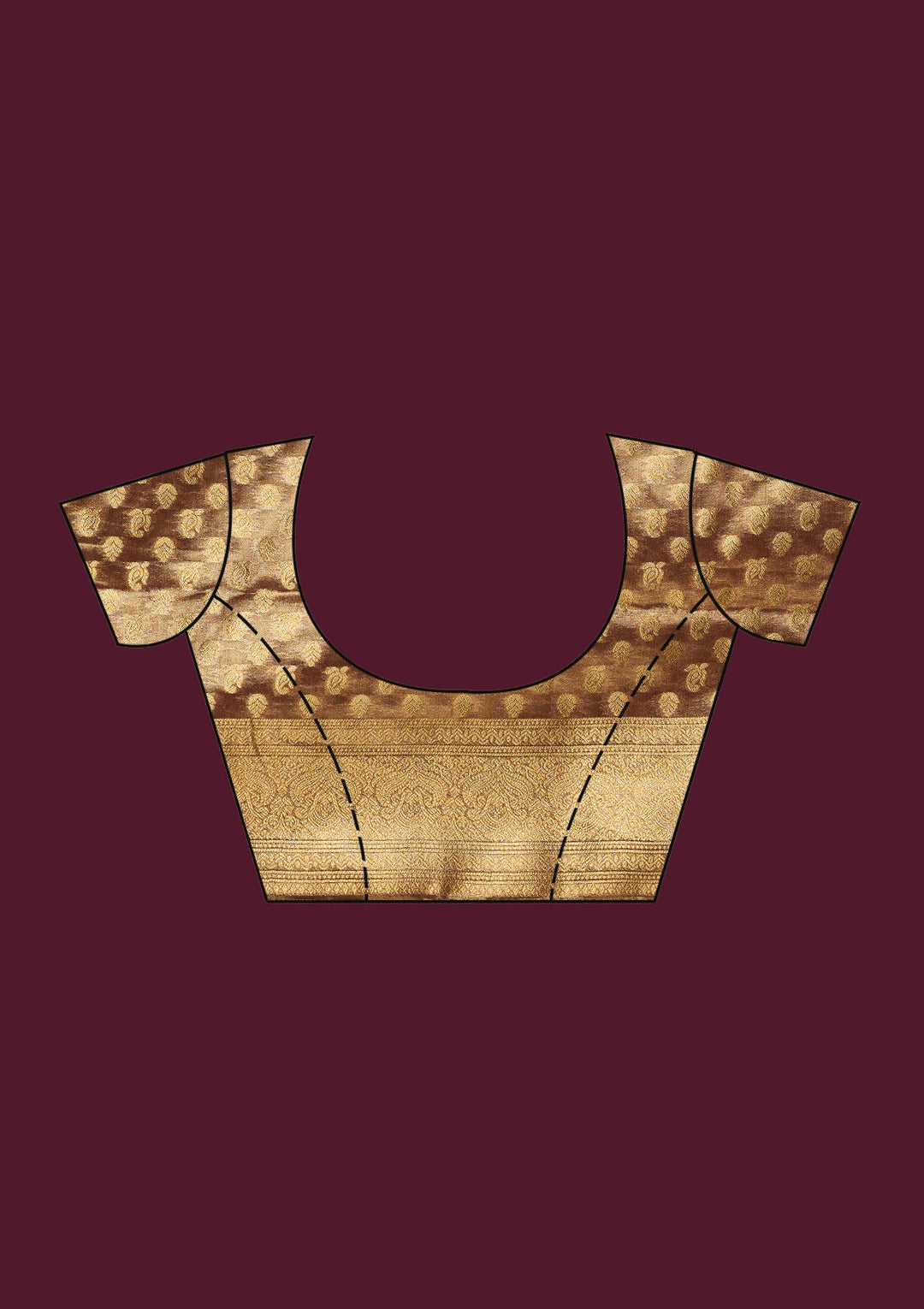 Beige Zariwork (Gold) Silk Saree-Koskii