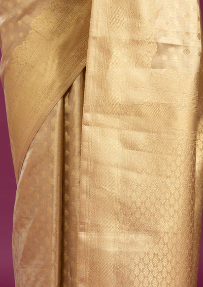 Gold Zariwork (Gold) Silk Saree-Koskii