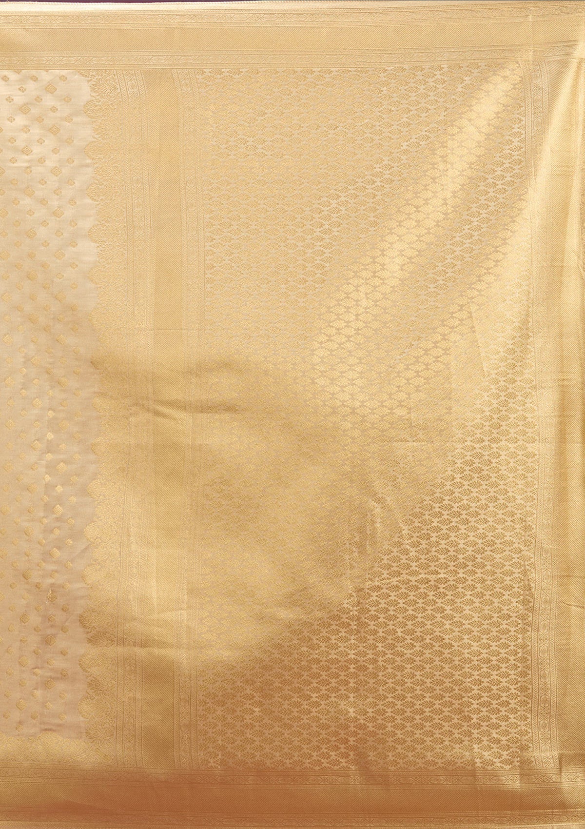Gold Zariwork (Gold) Silk Saree-Koskii