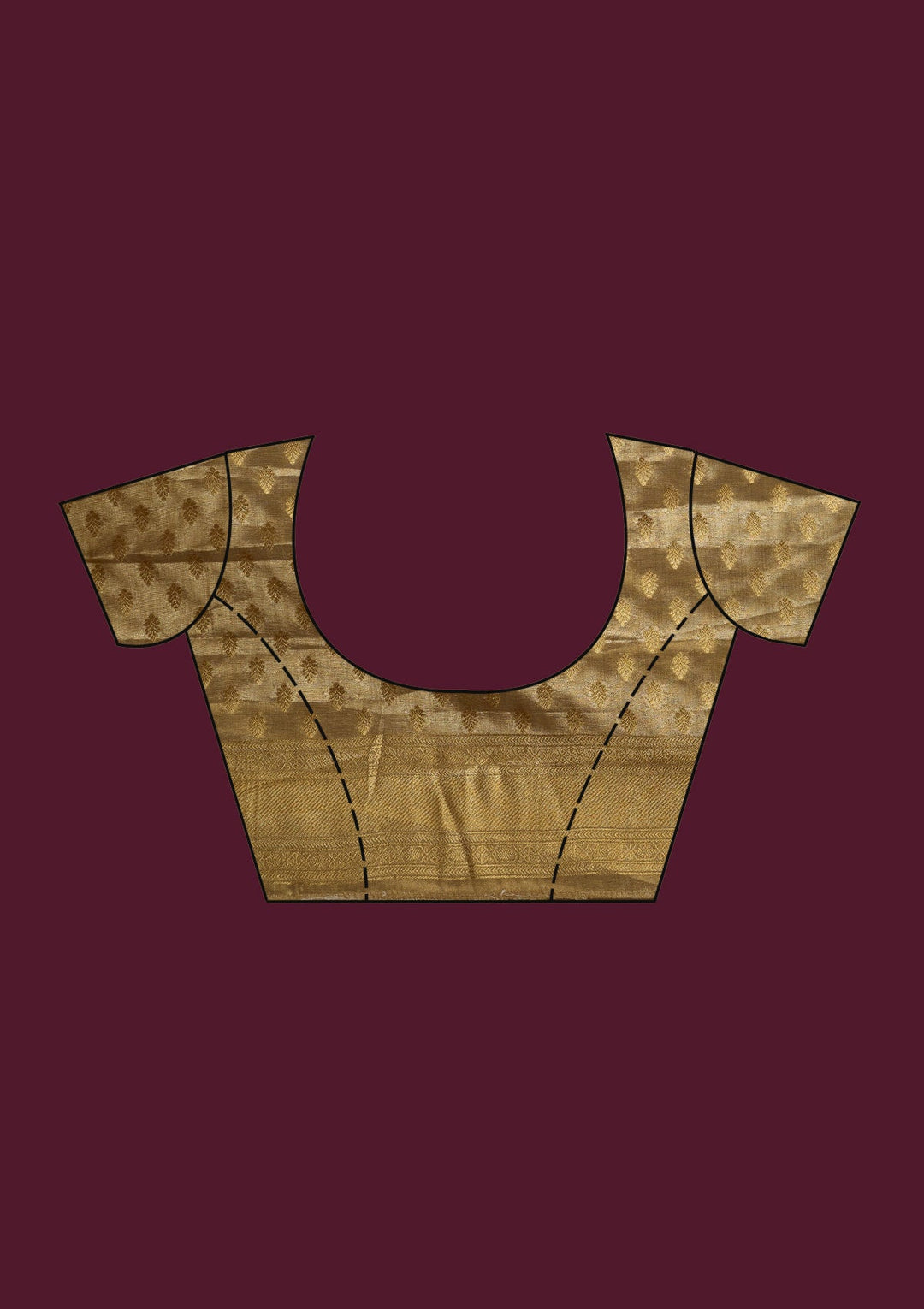 Gold Zariwork (Gold) Silk Saree-Koskii