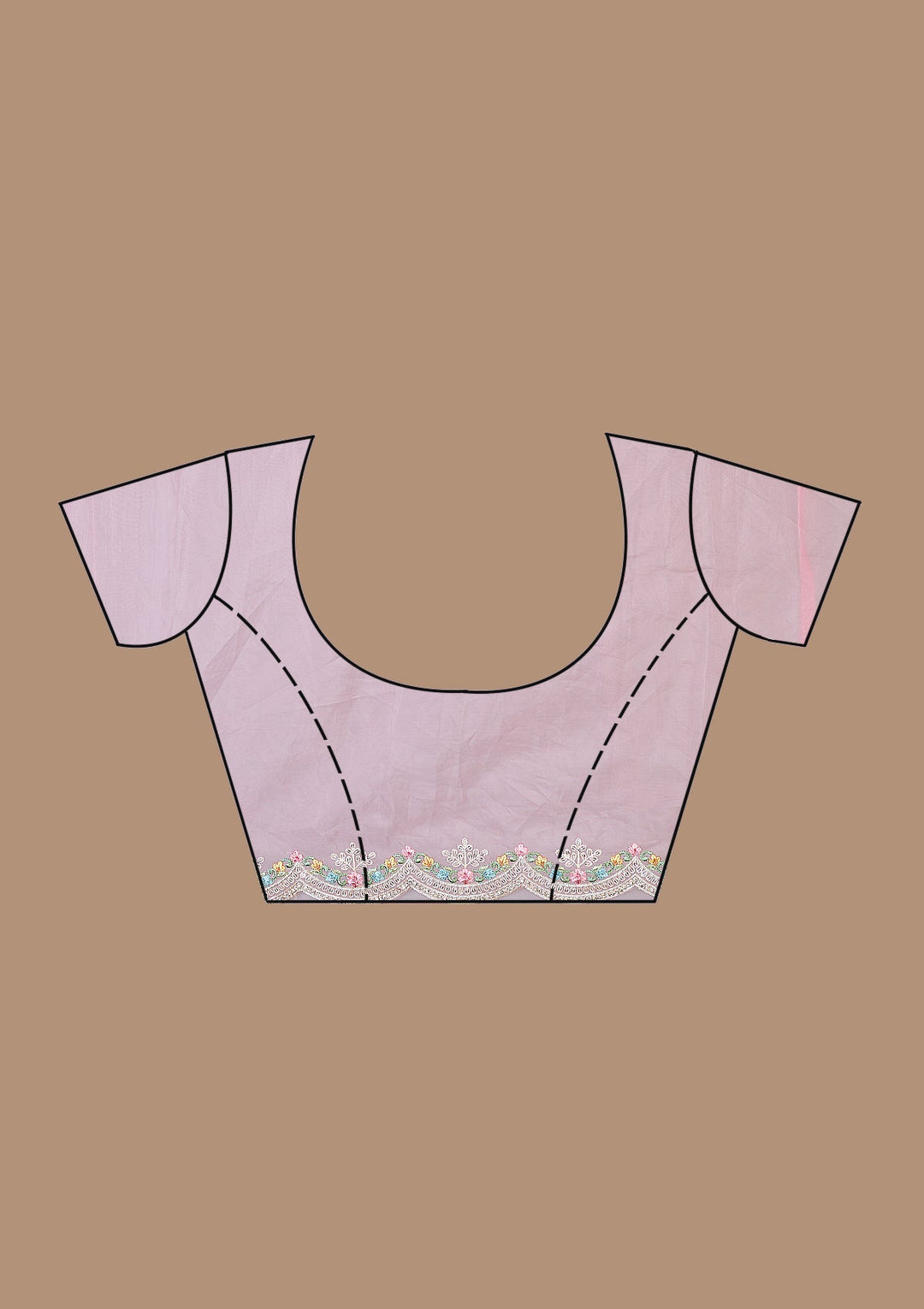 Onion Pink Threadwork Tissue Saree-koskii