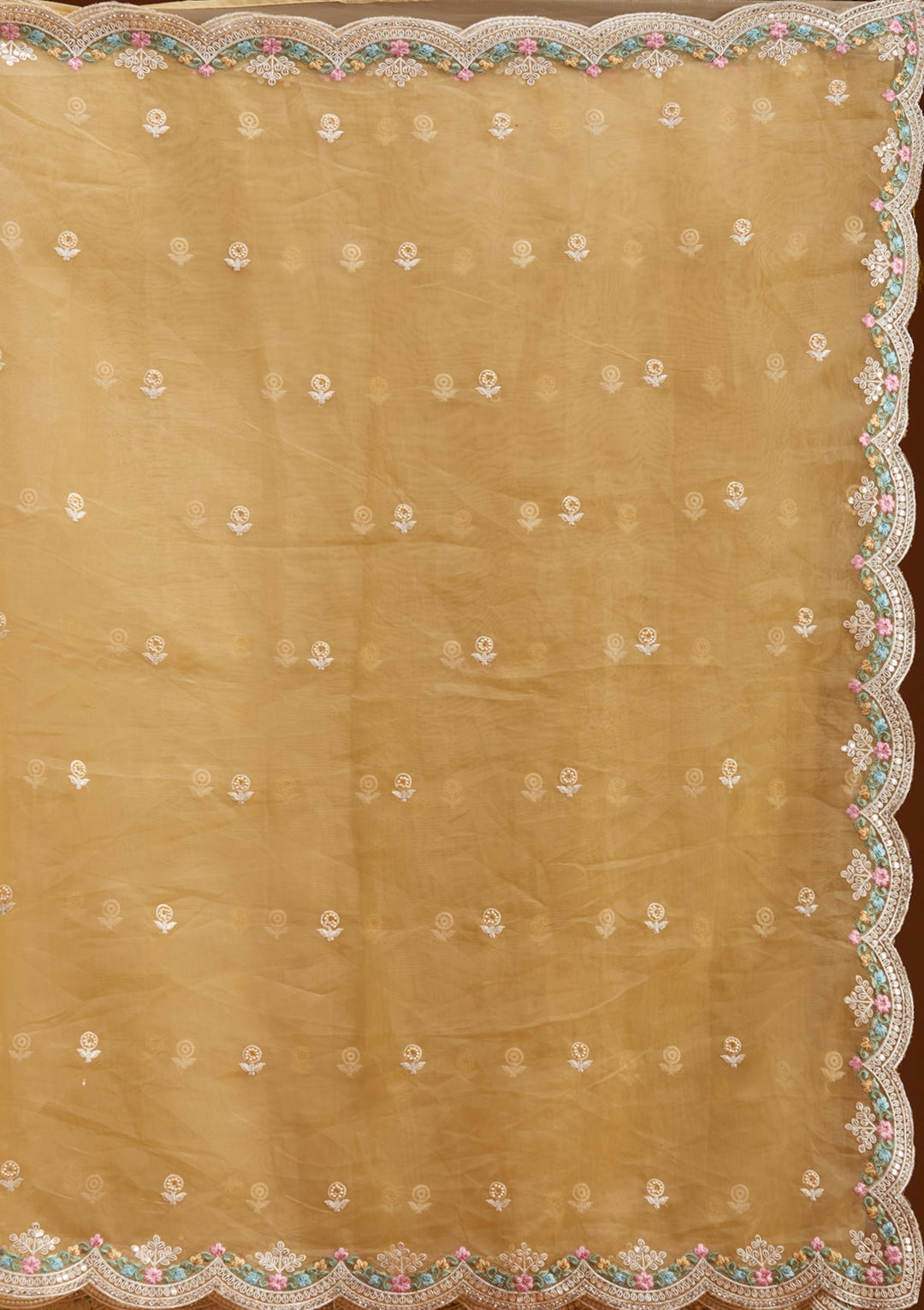 Yellow Threadwork Tissue Saree-koskii