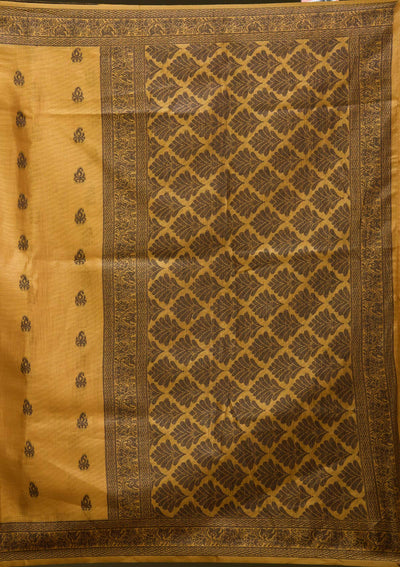 Mustard Printed Art Silk Silk_Saree-koskii