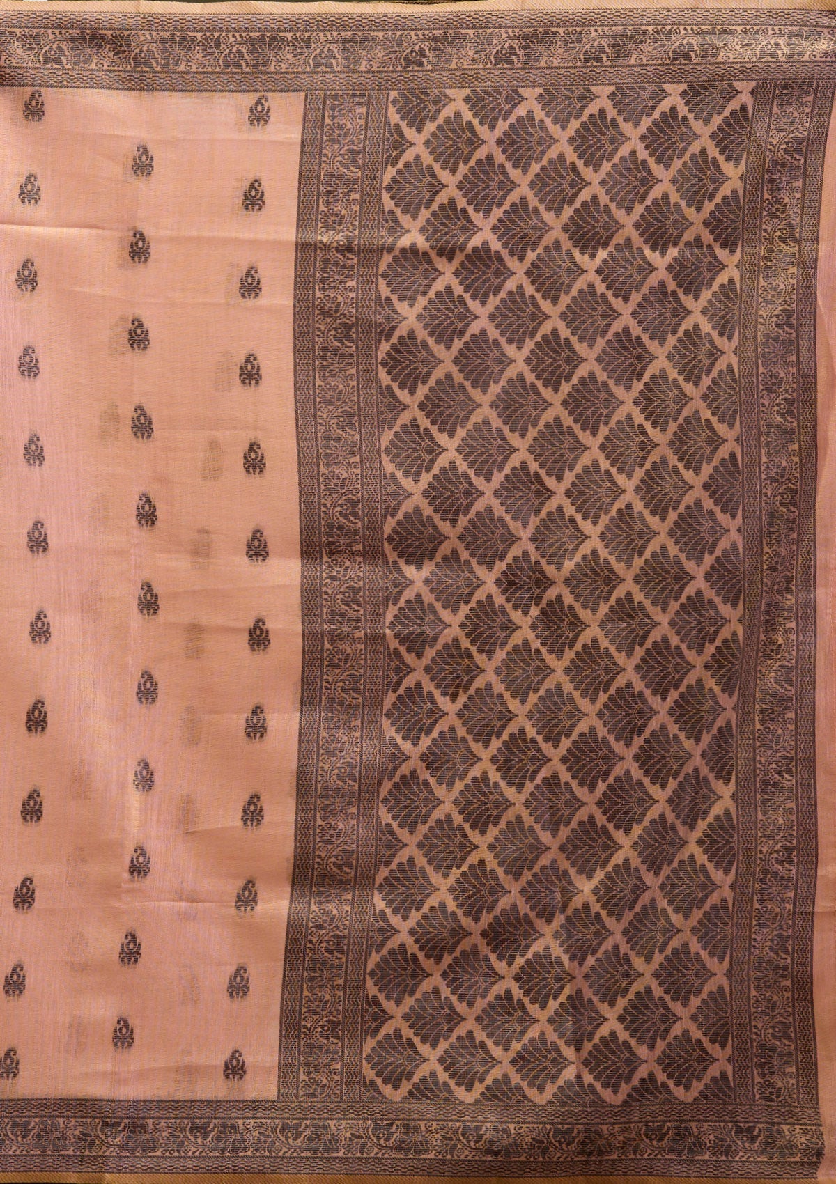Peach Printed Art Silk Silk_Saree-koskii