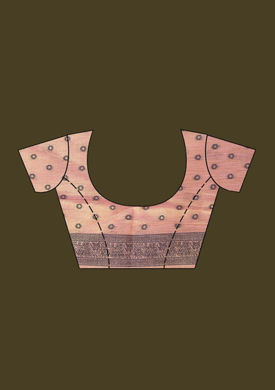 Peach Printed Art Silk Silk_Saree-koskii
