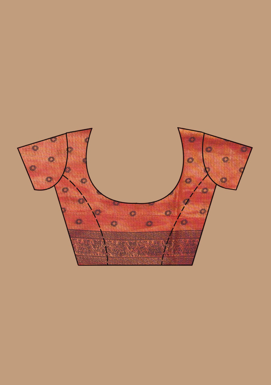 Rust Printed Art Silk Silk_Saree-koskii