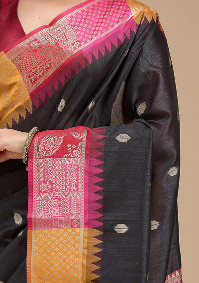Black Printed Art Silk Silk_Saree-koskii