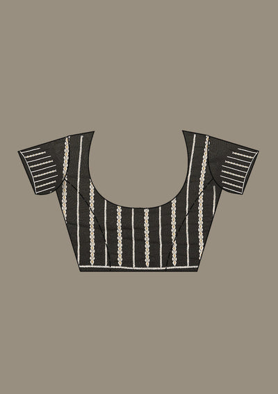 Black Threadwork Georgette Saree-Koskii