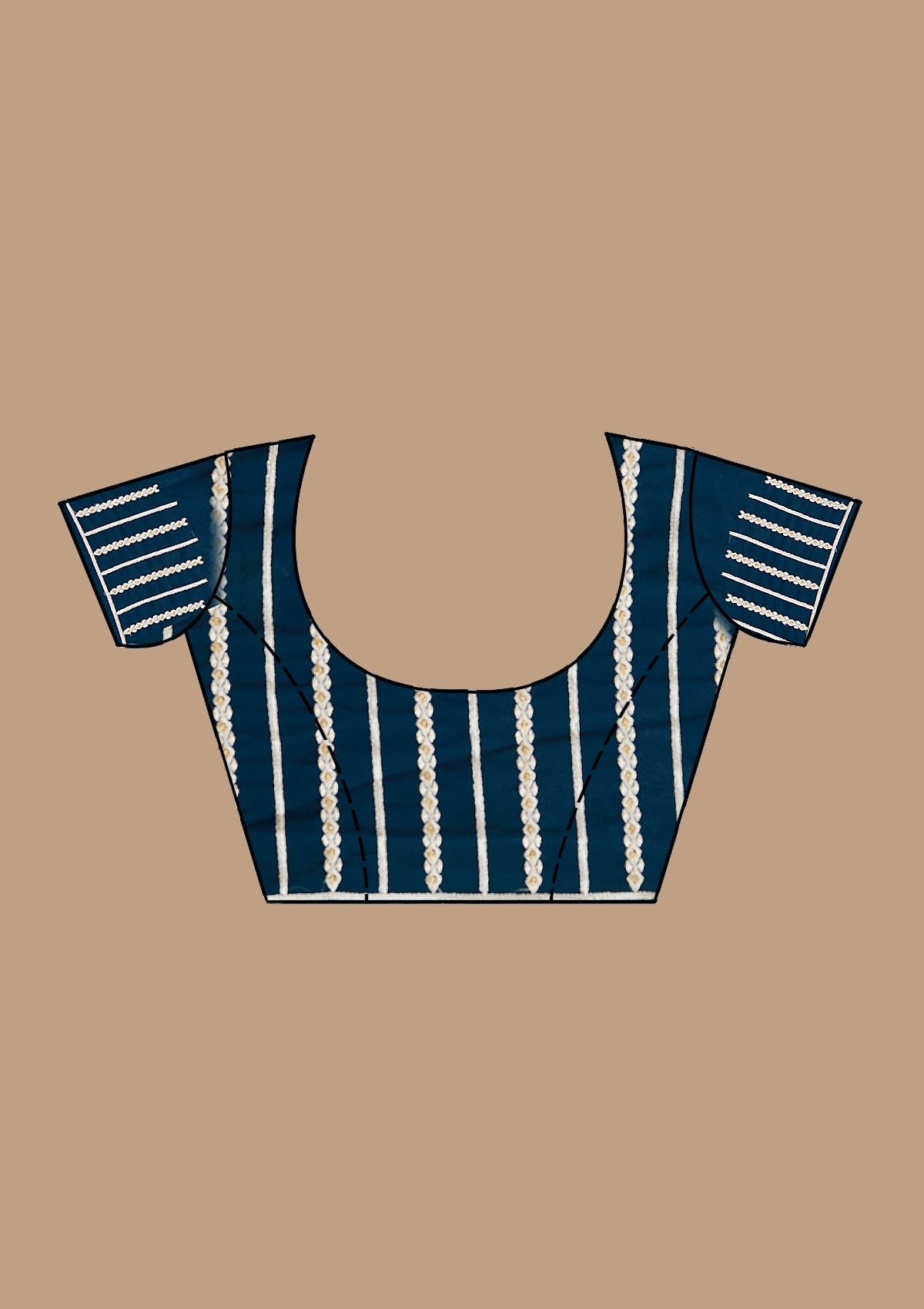 Peacock Blue Threadwork Georgette Saree-koskii