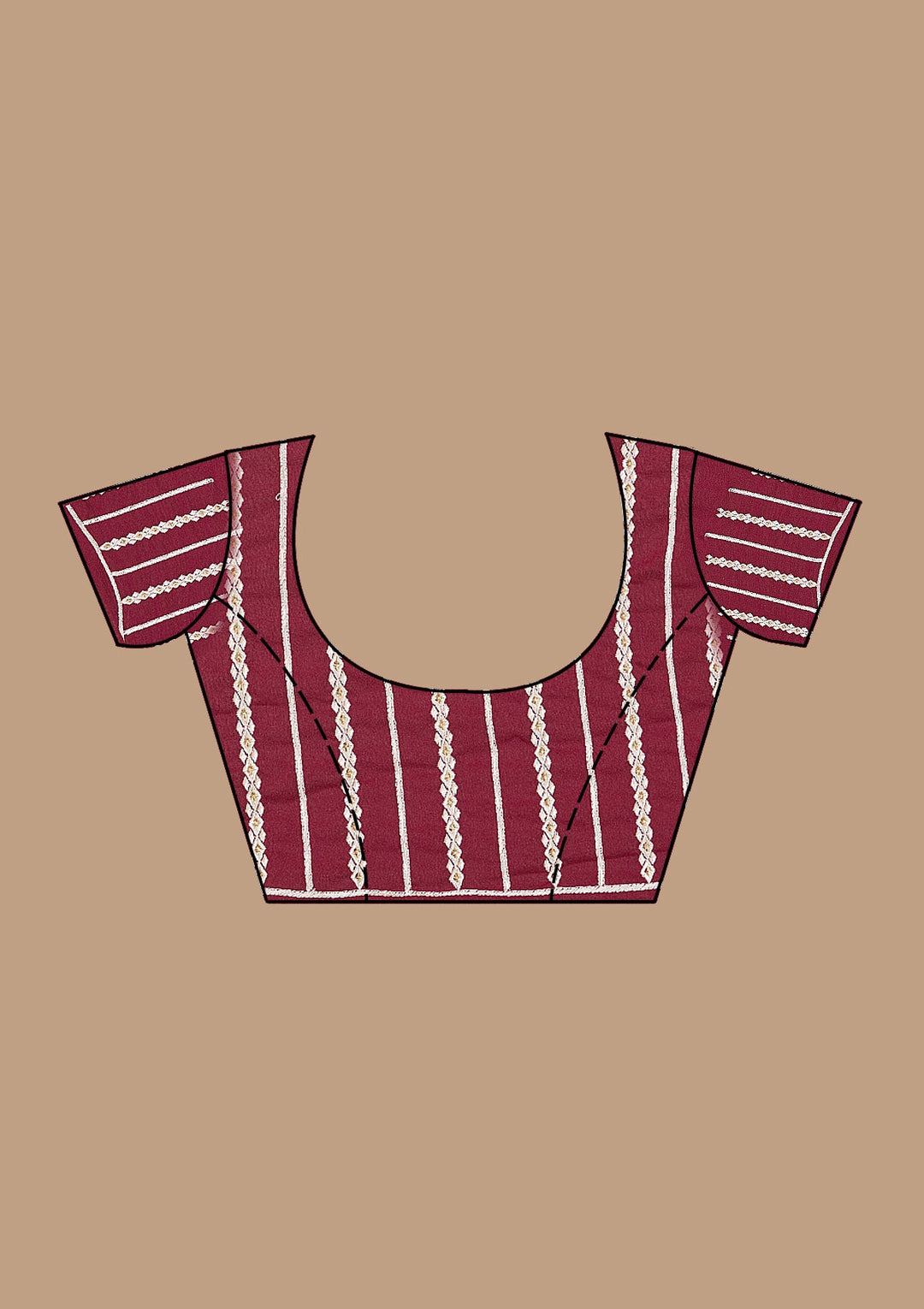 Wine Threadwork Georgette Saree-koskii